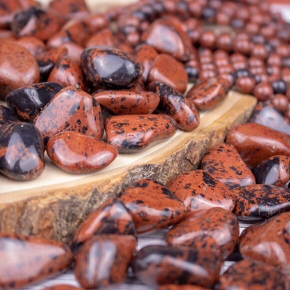 Mahagony Obsidian - Beaded Stone Bracelet ~ 6.5" ~ Strength Creativity Sexuality - Picture 9 of 9